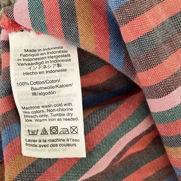 Madewell | Tie-Front Cami Top in Rainbow Stripe Size 10 *NWOT* - Picture 6 of 6